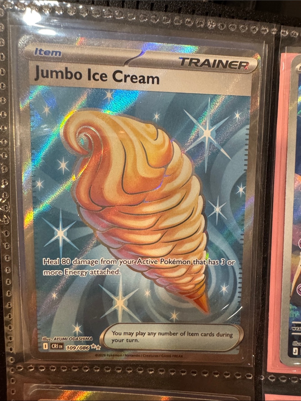 Jumbo Ice Cream Full Art Trainer Pokémon Card - Holo